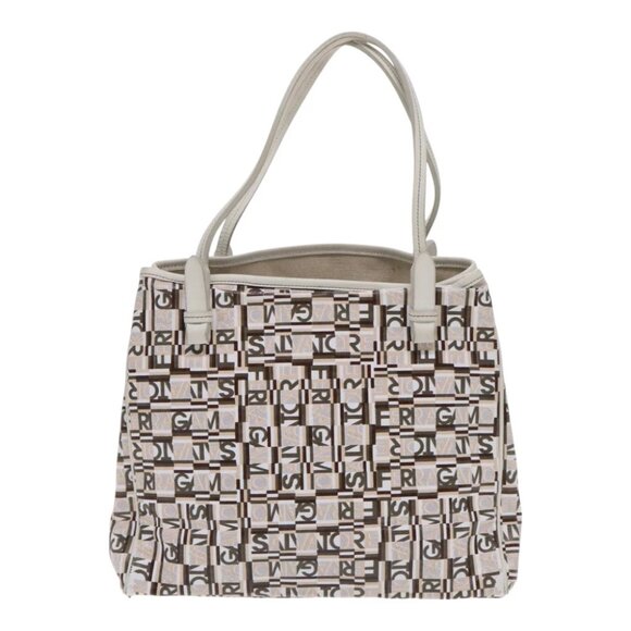 Salvatore Ferragamo Tote Bag Leather White Silver Auth 94246 - Picture 1 of 14